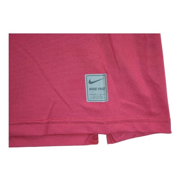 Nike Men's Pro/Dri-Fit Red Athletic T-Shirt Size Large With Logo On Sleeve - Picture 2 of 6